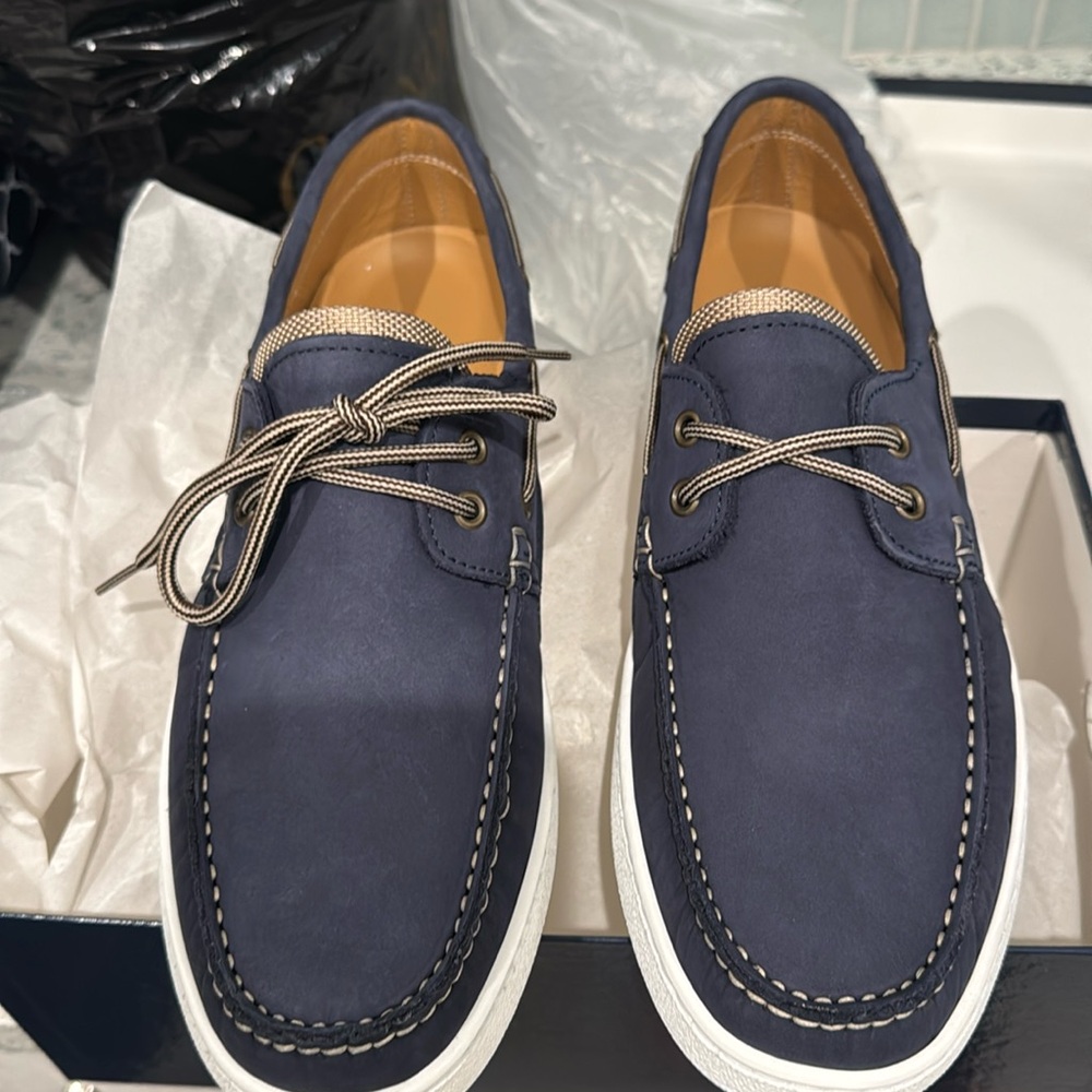 Frank Daniel Navy Boat Shoes Size 10 Brand New